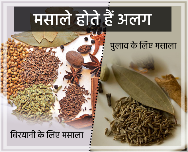 दोनों के मसाले होते हैं अलग Biryani or pulao